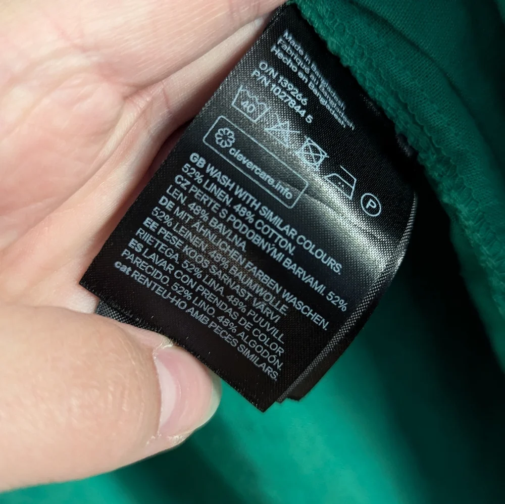 Oversized Green Linen Blend Button Up - Picture 7 of 12